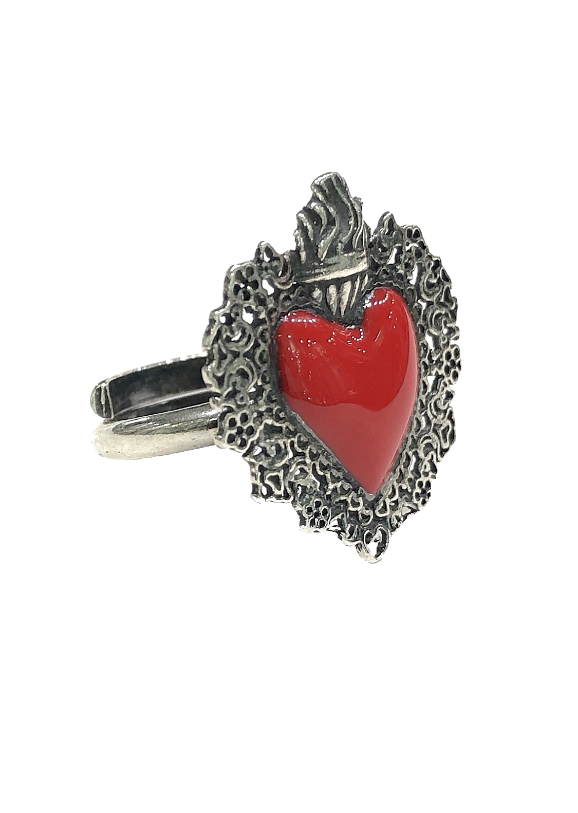 Anello Cuore Sacro Filigrana 