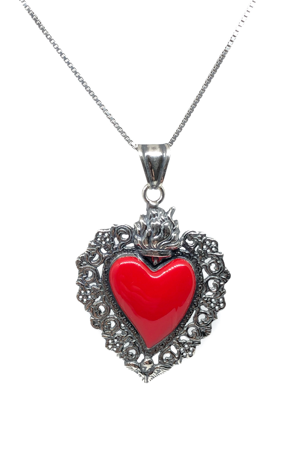 Collana Cuore Sacro Filigrana 